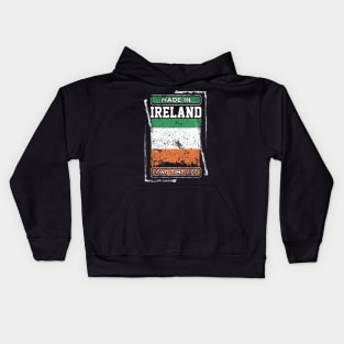 Ireland Flag Born Distressed Novelty Gift Kids Hoodie